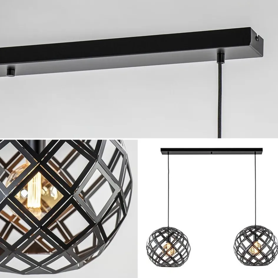 2-Lichts hanglamp Scandinavisch/landelijk mat zwart>Straluma Best