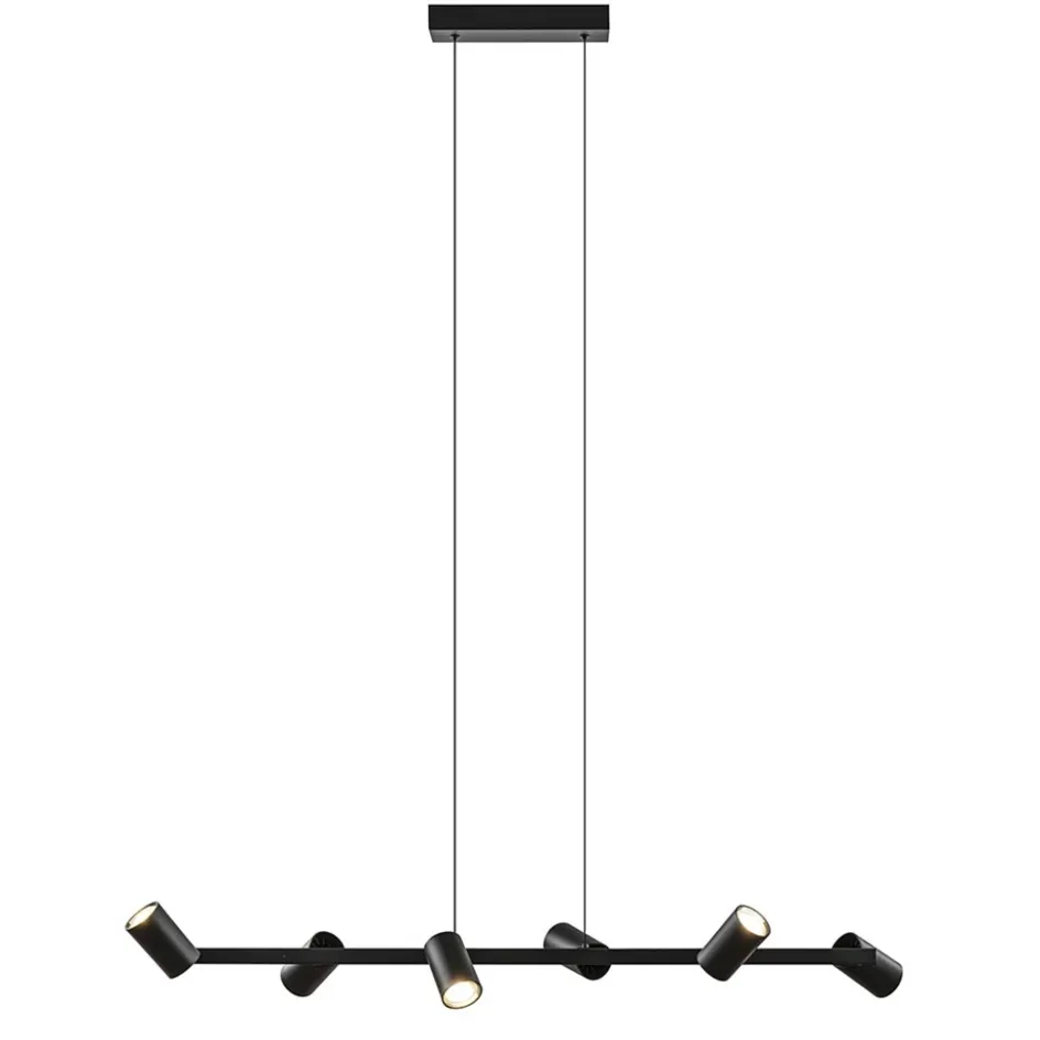 6-Lichts hanglamp spots verstelbaar zwart>Straluma Sale