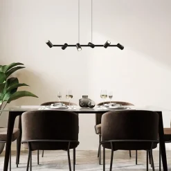 6-Lichts hanglamp spots verstelbaar zwart><noscript><img width=