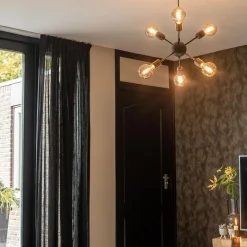 6-Lichts hanglamp zwart exclusief lichtbron><noscript><img width=