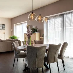 3-Lichts hanglamp zwart met smoke glas><noscript><img width=