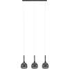 3-Lichts hanglamp zwart met smoke glazen kappen>Straluma Outlet