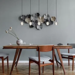 5-Lichts LED eettafelhanglamp helder glazen bollen></noscript>Straluma Clearance