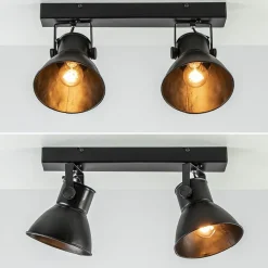 2-Lichts metalen plafondlamp Eliano mat zwart>Straluma Online