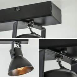 2-Lichts metalen plafondlamp Eliano mat zwart></noscript>Straluma Online