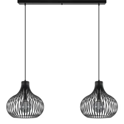 2-Lichts moderne hanglamp draad zwart>Straluma Best