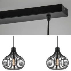 2-Lichts moderne hanglamp draad zwart>Straluma Best