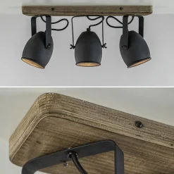 3-Lichts opbouwspot mat zwart met hout></noscript>Straluma Best