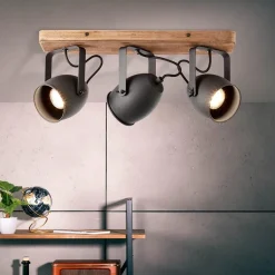 3-Lichts opbouwspot mat zwart met hout></noscript>Straluma Best