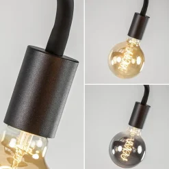 5-Lichts plafondlamp mat zwart met flexibele armen></noscript>Straluma Discount