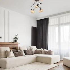 5-Lichts plafondlamp mat zwart met flexibele armen></noscript>Straluma Discount