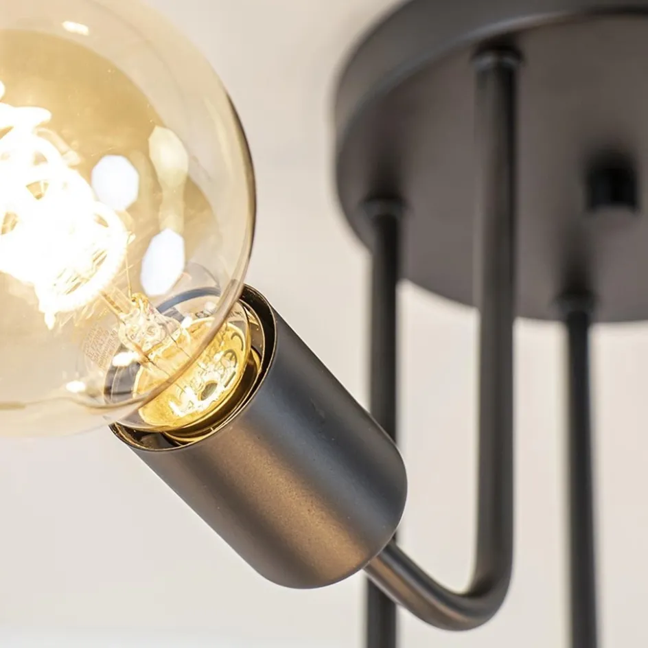 5-Lichts plafondlamp pendel mat zwart excl lichtbronnen>Straluma Hot