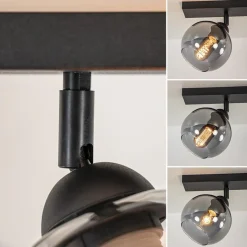 2-Lichts plafondlamp smoke glas met zwart></noscript>Straluma Sale