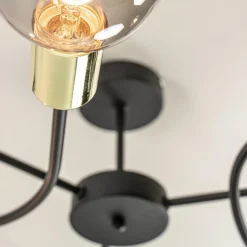 3-Lichts plafondlamp zwart met gouden pendels></noscript>Straluma Best