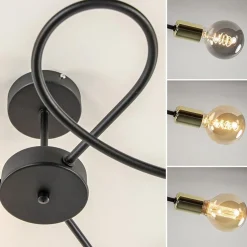 3-Lichts plafondlamp zwart met gouden pendels></noscript>Straluma Best