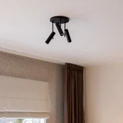 3-Lichts plafondspot rond zwart GU10 mini><noscript><img width=