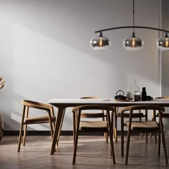 3-Lichts retro hanglamp zwart met smoke glas></noscript>Straluma