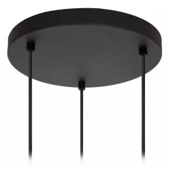 3-Lichts ronde hanglamp mat zwarte glazen kappen><noscript><img width=