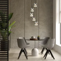 5-Lichts ronde hanglamp zwart met titanium/helder glas></noscript>Straluma Hot