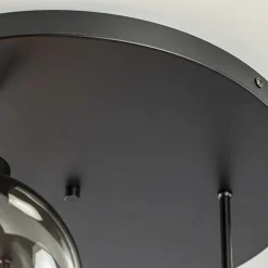 3-Lichts ronde plafondlamp met smoke glazen bollen><noscript><img width=