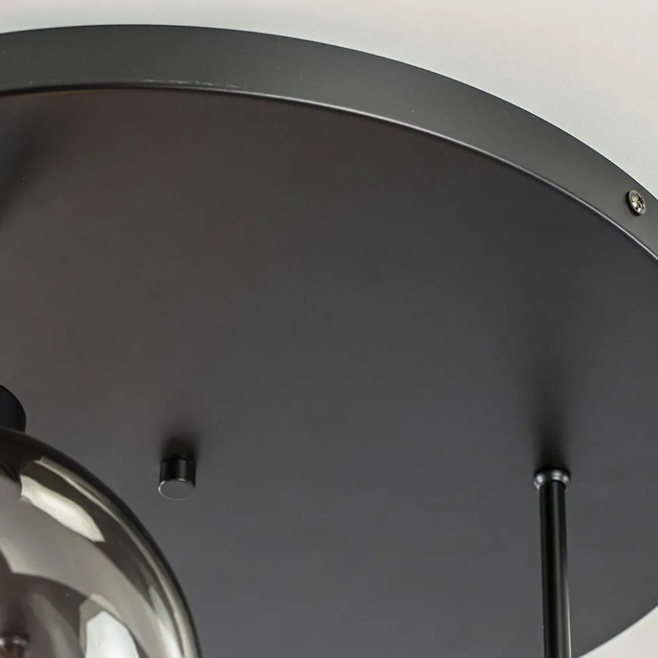 3-Lichts ronde plafondlamp met smoke glazen bollen>Straluma Sale