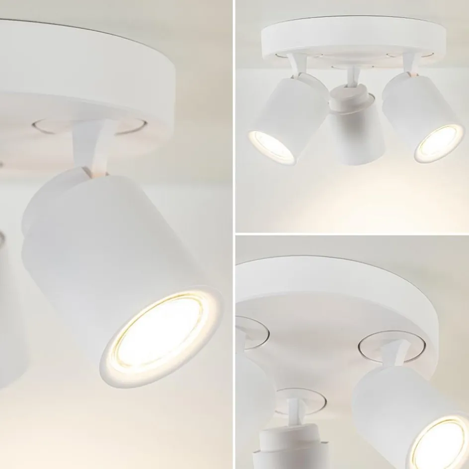 3-Lichts ronde plafondspot wit verstelbaar>Straluma Outlet