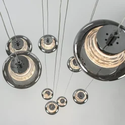 10-Lichts videlamp chroom/smoke glas inclusief dimbaar LED></noscript>Straluma Sale