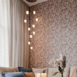 10-Lichts videlamp chroom/smoke glas inclusief dimbaar LED></noscript>Straluma Sale