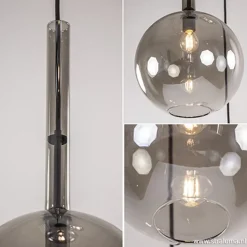 3-Lichts videlamp smoke glas met zwart></noscript>Straluma Discount