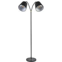 2-Lichts vloerlamp zwart/goud met flexibele armen>Straluma New