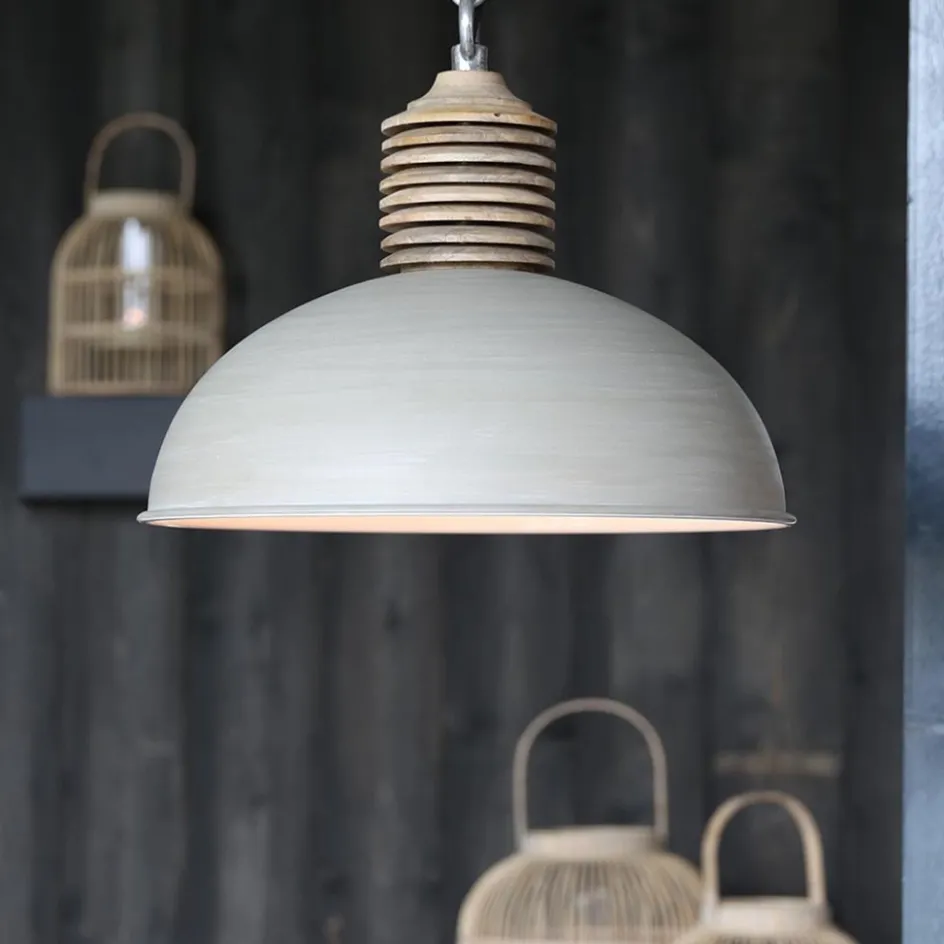 Light & Living hanglamp Avery grijs/hout>Straluma Hot