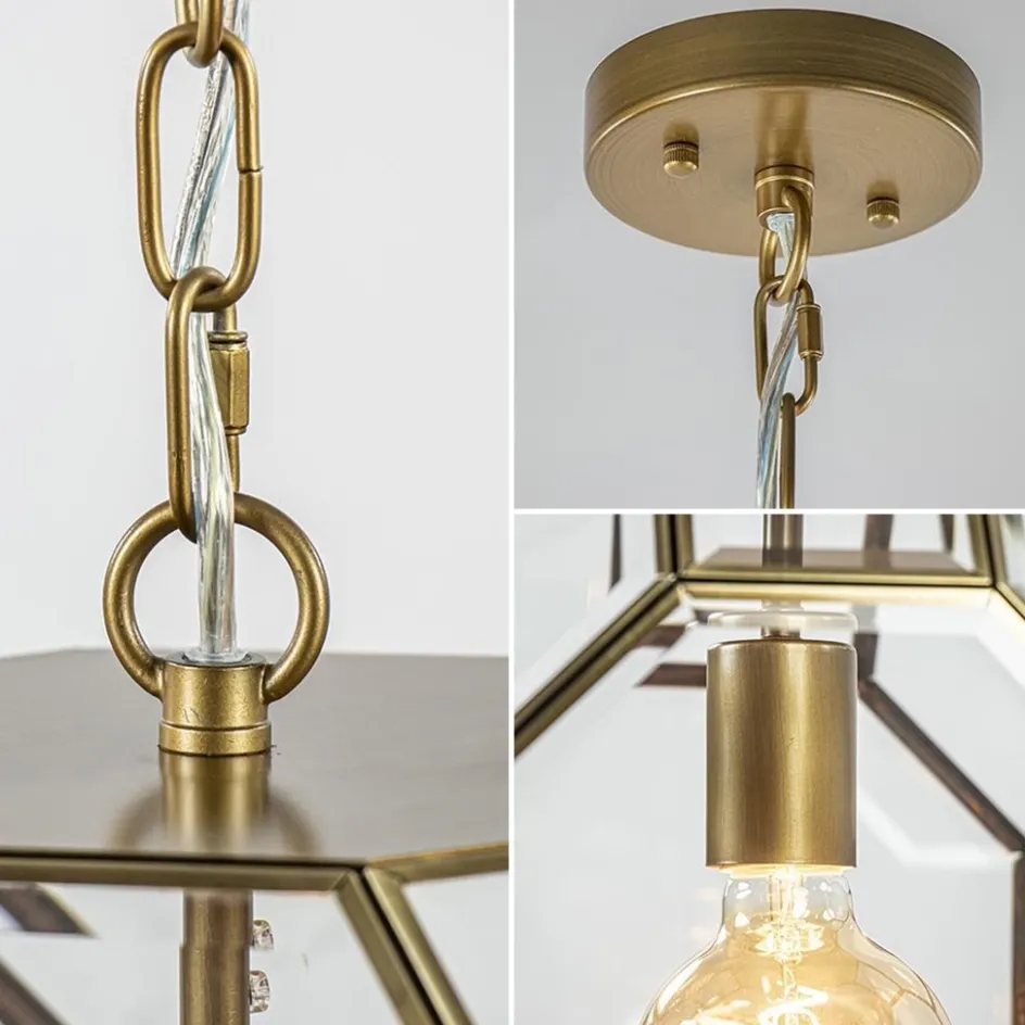 Light & Living hanglamp Lennox brons met helder glas>Straluma Discount