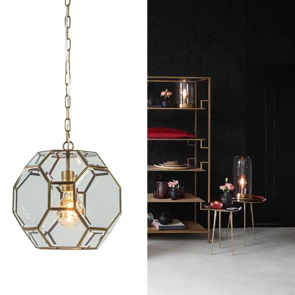 Light & Living hanglamp Lennox brons met helder glas>Straluma Discount