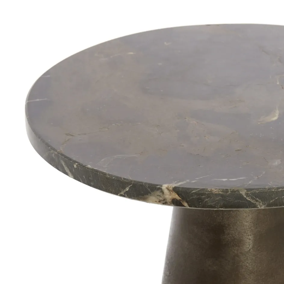 Light and Living bijzettafel Ynez bruin marmer 29x43 cm>Straluma Best