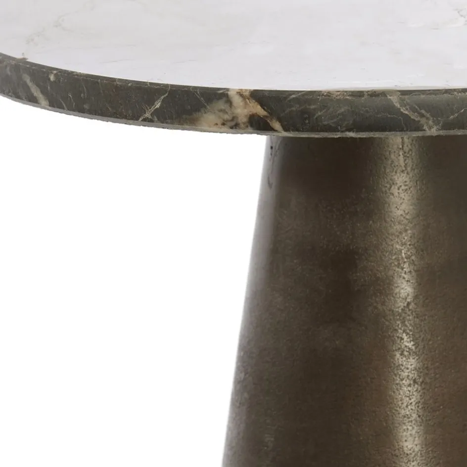 Light and Living bijzettafel Ynez bruin marmer 29x43 cm>Straluma Best