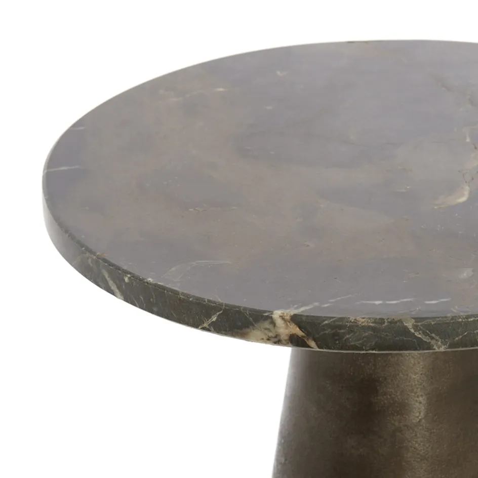 Light and Living bijzettafel Ynez bruin marmer 36x51 cm>Straluma