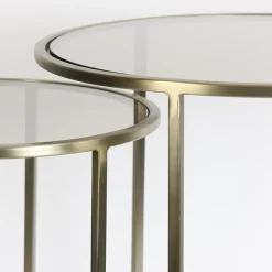 Light and Living bijzettafel Duarte set van 2 goud met bruin glas></noscript>Straluma New