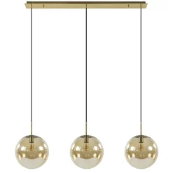 Light and Living hanglamp Medina 3L goud met amber glas>Straluma