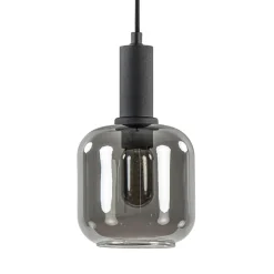 Light and Living hanglamp Lekar zwart met smoke glas klein>Straluma Best
