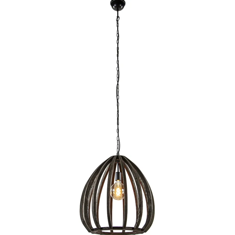 Light and Living hanglamp Barsia wood dark brown>Straluma