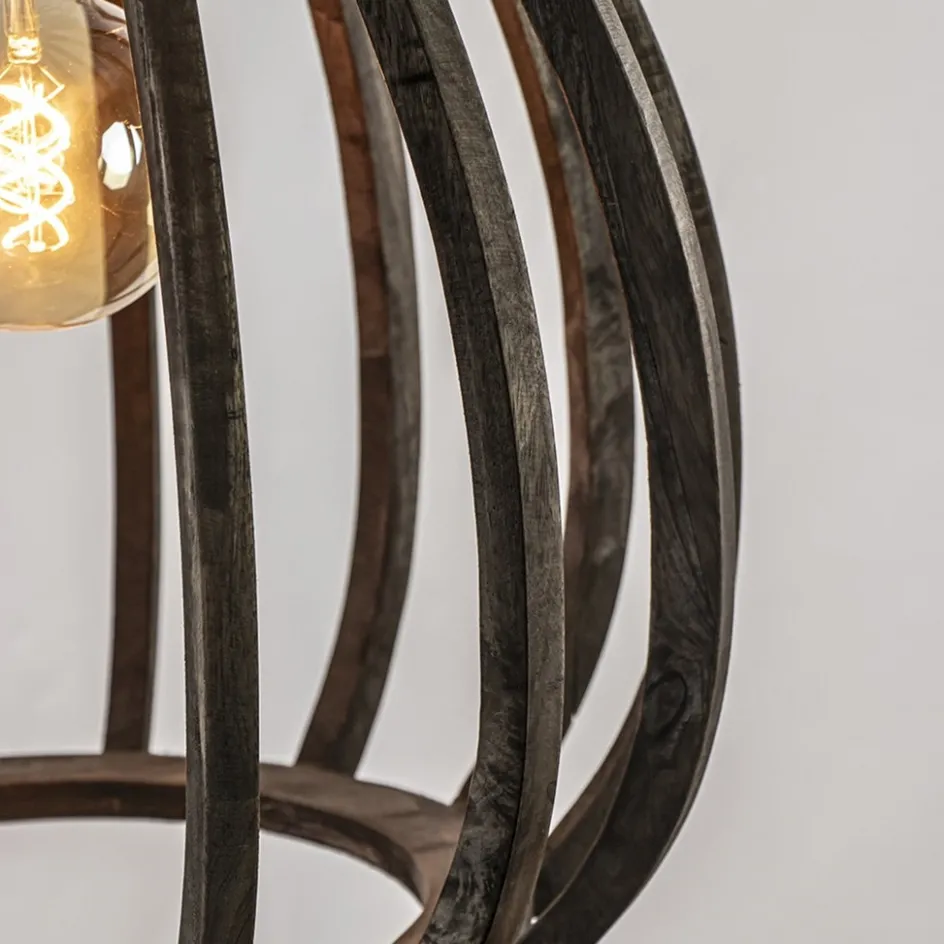 Light and Living hanglamp Barsia wood dark brown>Straluma