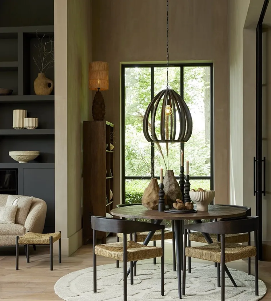 Light and Living hanglamp Barsia wood dark brown>Straluma