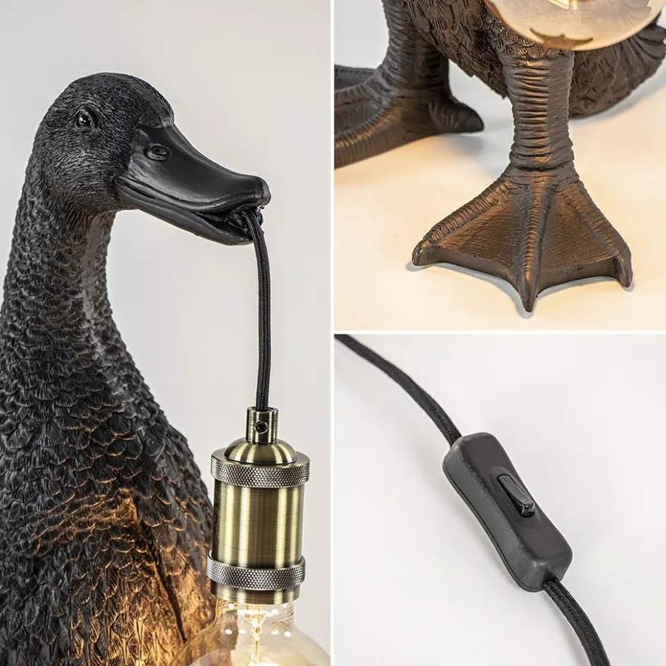 Light and Living tafellamp Duck mat zwart met brons>Straluma Online