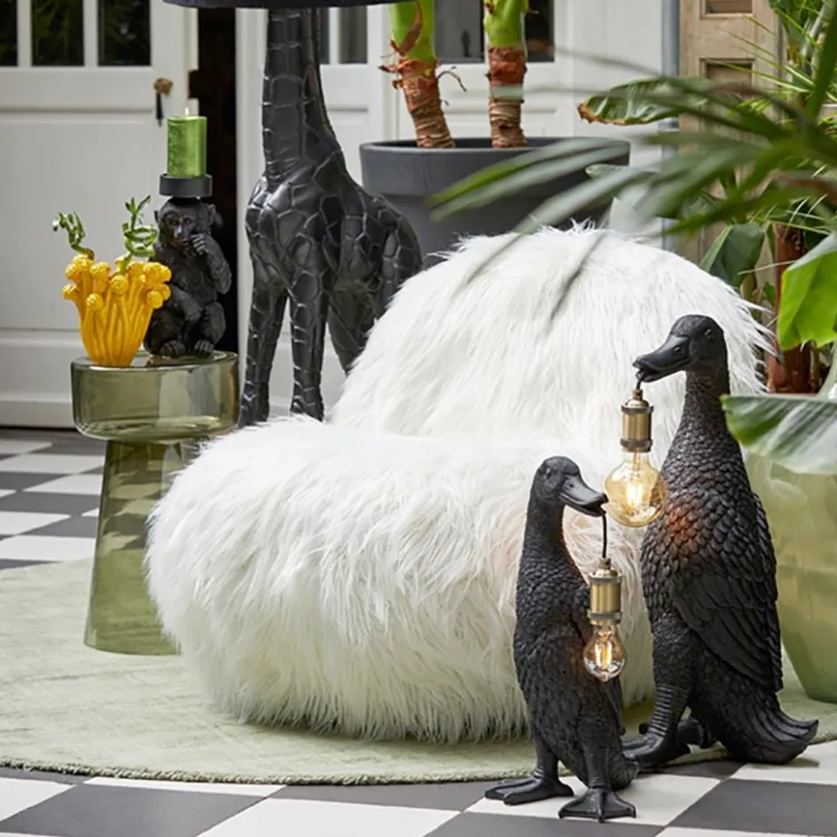 Light and Living tafellamp Duck mat zwart met brons>Straluma Online