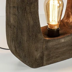 Light and Living tafellamp Kelafo hout chocolade bruin></noscript>Straluma Hot