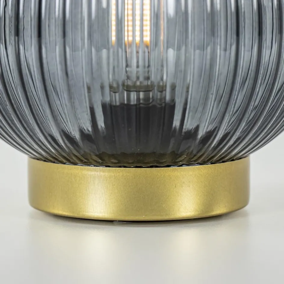 Light and Living tafellamp Tajera op batterij grijs/goud>Straluma Discount