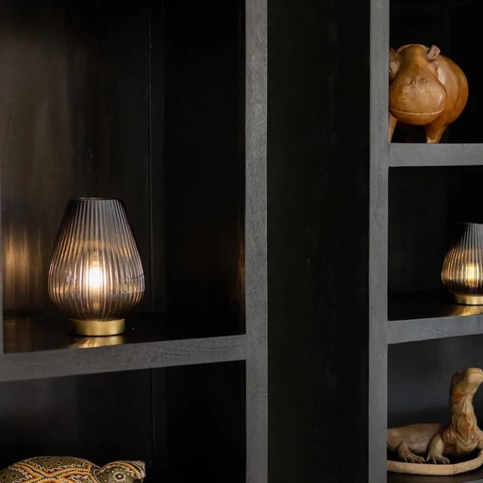 Light and Living tafellamp Tajera op batterij grijs/goud>Straluma Discount