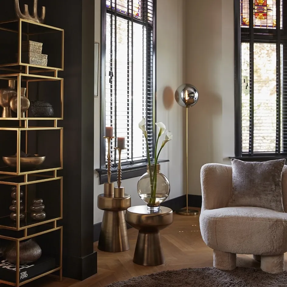 Light and Living vloerlamp Medina goud met smoke glas>Straluma Best