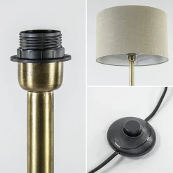 Light and Living vloerlamp Dennis brons excl. kap></noscript>Straluma Outlet