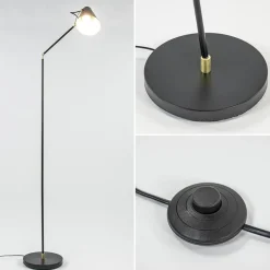Light and Living vloerlamp Barre zwart met goud verstelbaar></noscript>Straluma Hot